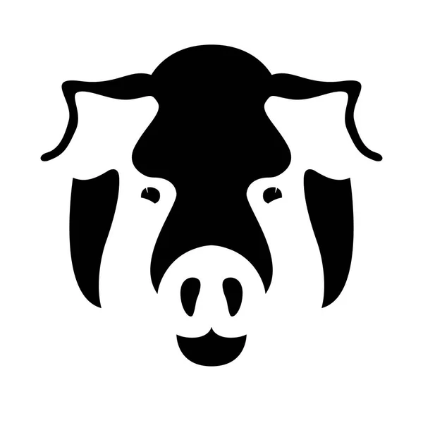 Cara de cerdo, ilustración vectorial, estilo plano — Vector de stock