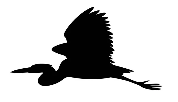 Reiher, Vektorillustration, schwarze Silhouette — Stockvektor