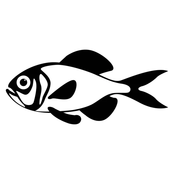 Pesce dei cartoni animati, illustrazione vettoriale, disegno fodera — Vettoriale Stock