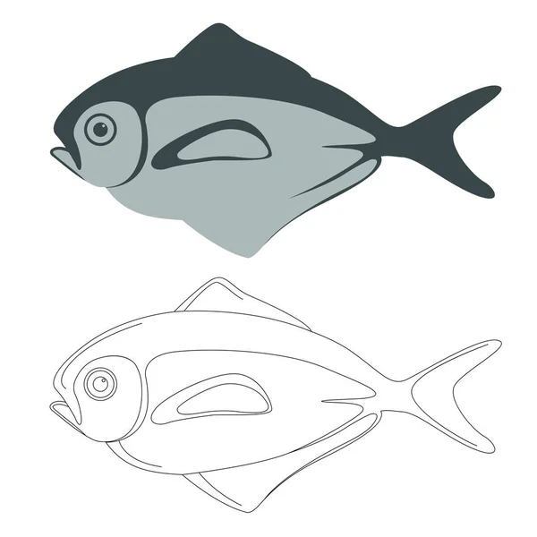 Set butterfish, gambar vektor, gaya datar - Stok Vektor