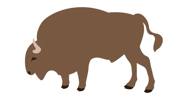 Buffalo, vector illustration,   flat style,profile — Stock Vector