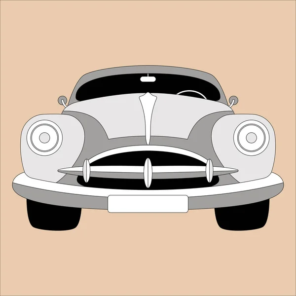 Coche clásico, ilustración del vector, dibujo del forro — Vector de stock