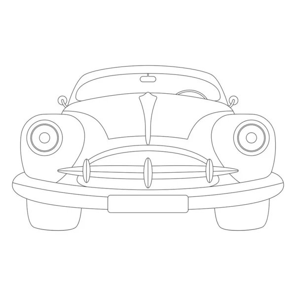 Classic car, vector illustration, lining draw — Stock Vector