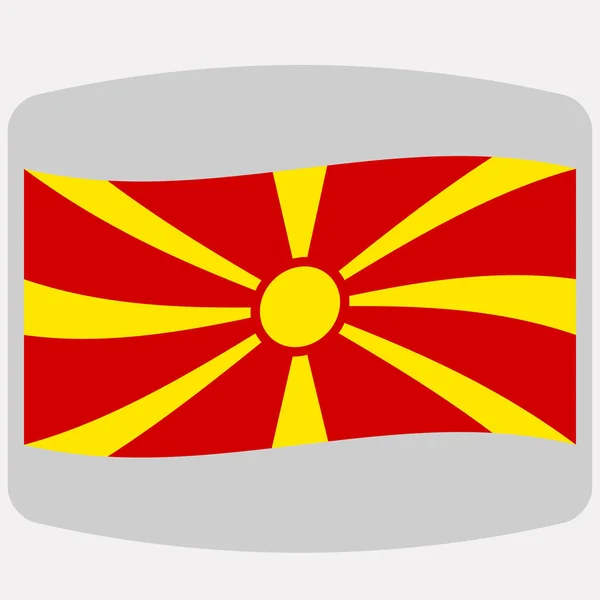 Bandera de Macedonia, ilustración vectorial, plano — Archivo Imágenes Vectoriales