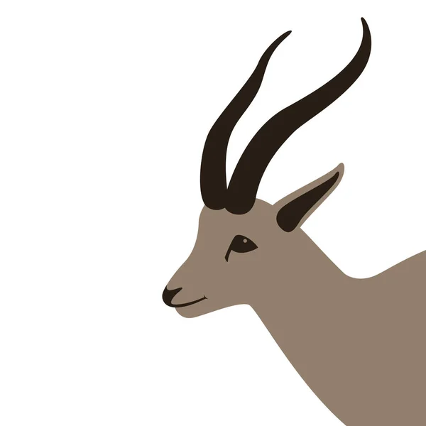 Antelope  head , vector illustration,flat style,profile Stock Vector
