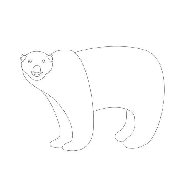 Oso polar, ilustración vectorial, dibujo de revestimiento, perfil — Vector de stock