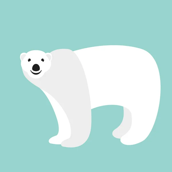 Oso polar, ilustración vectorial, estilo plano, perfil — Archivo Imágenes Vectoriales