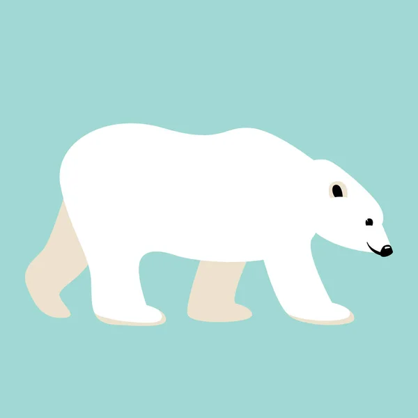 Oso polar, ilustración vectorial, estilo plano, perfil — Archivo Imágenes Vectoriales