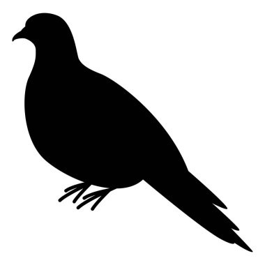 turtledove, vector illustration, black silhouette ,profile clipart