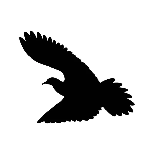 Dove.vector illüstrasyon, siyah siluet,profil — Stok Vektör