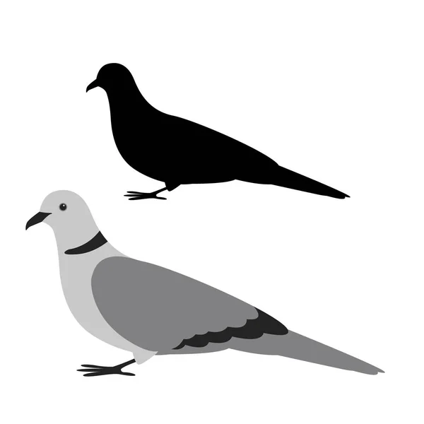 Turtledove, vector illustratie, platte stijl, profiel — Stockvector