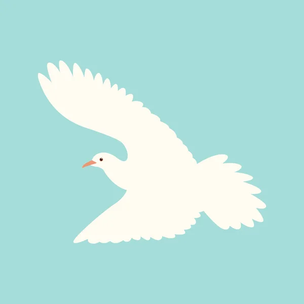 Witte dove.vector illustratie, platte stijl — Stockvector