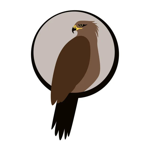 Aigle hawk .vector illustration, style plat, profil — Image vectorielle