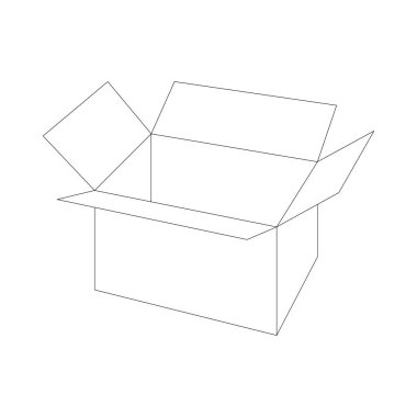 karton kutu, vektör illüstrasyon, astar çizmek