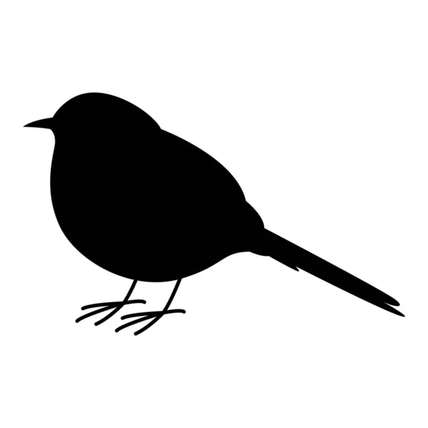 Warbler rojo, ilustración vectorial, silueta negra — Archivo Imágenes Vectoriales