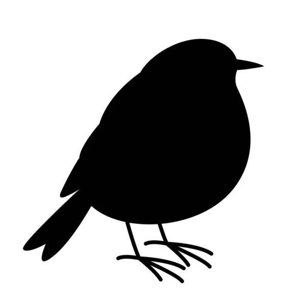 Vogel donkergrijze Wouw water redstart, vector illustratie, zwart silhouet — Stockvector