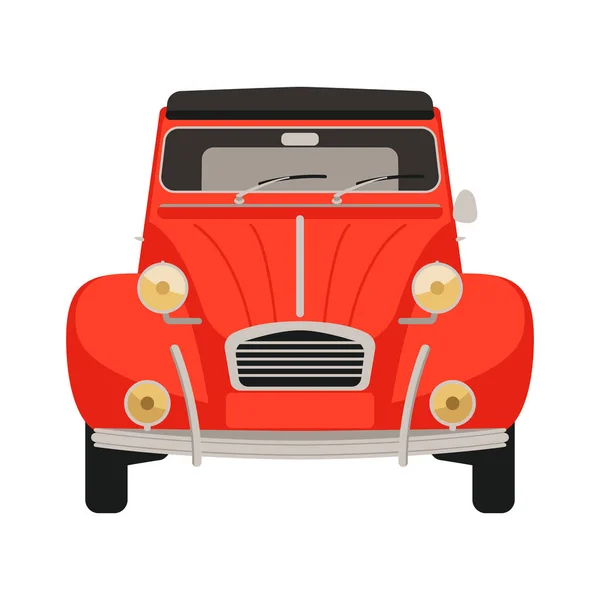 Coche vintage rojo, ilustración vectorial, estilo plano — Vector de stock