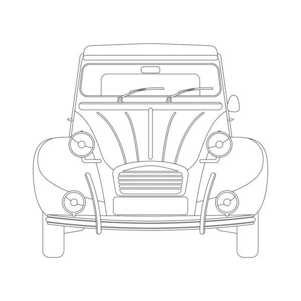 Carro vintage, ilustração vetorial, desenho de forro — Vetor de Stock