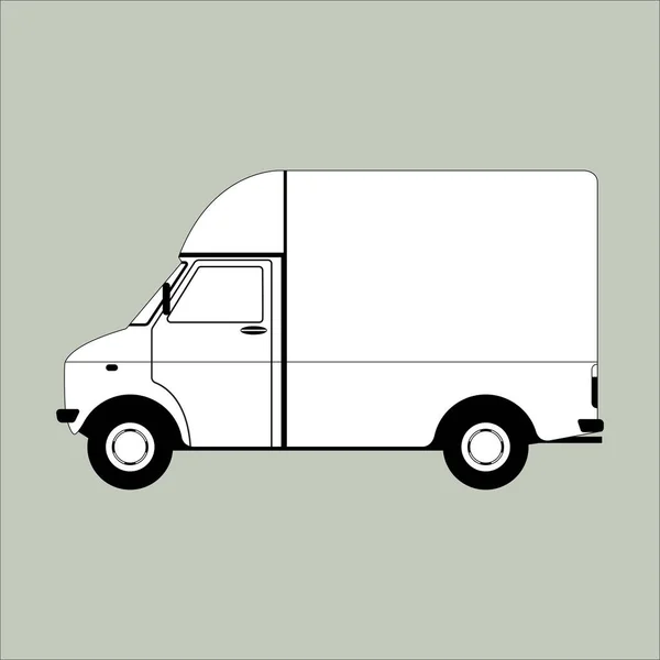 Cargo van, vector illustratie, voering tekenen — Stockvector