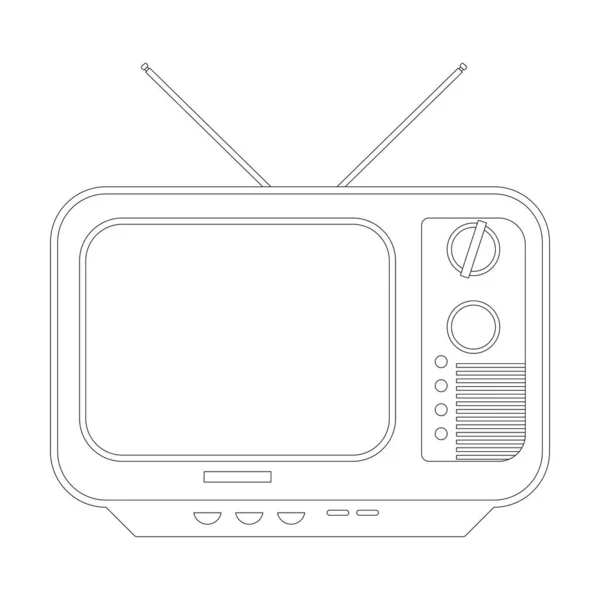 Retro vintage TV-set, vector illustratie, voering — Stockvector