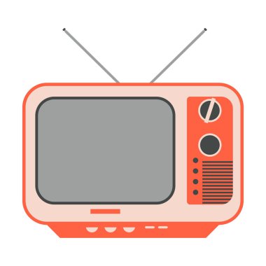 retro vintage tv seti, vektör illüstrasyon, düz 