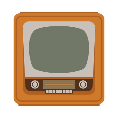 retro vintage tv seti, vektör illüstrasyon, düz 