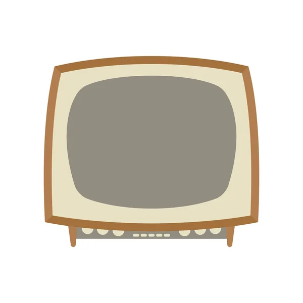 Retro vintage TV-set, vector illustratie, plat — Stockvector