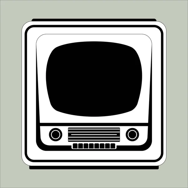 Retro vintage tv set, vector de ilustración, forro — Vector de stock