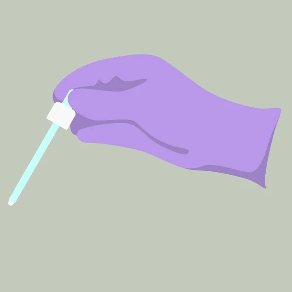 Main tenant une pipette médicinale, illustration vectorielle, plate — Image vectorielle