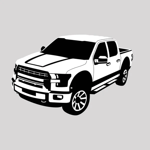 Modern Road Truck Vector Illustration Flat Style Profile View — Stock Vector