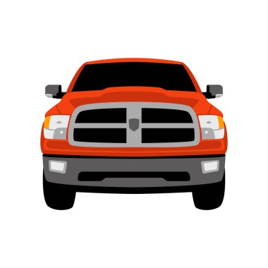 kırmızı off road kesişme ön görünüm, düz biçim, vektör