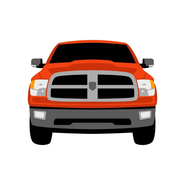 Red Road Crossover Front View Flat Style Vector — Stock Vector