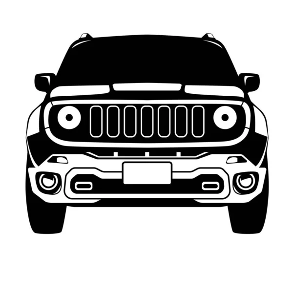 Offroad Truck Crossover Front View Vector Illustration — Stock Vector