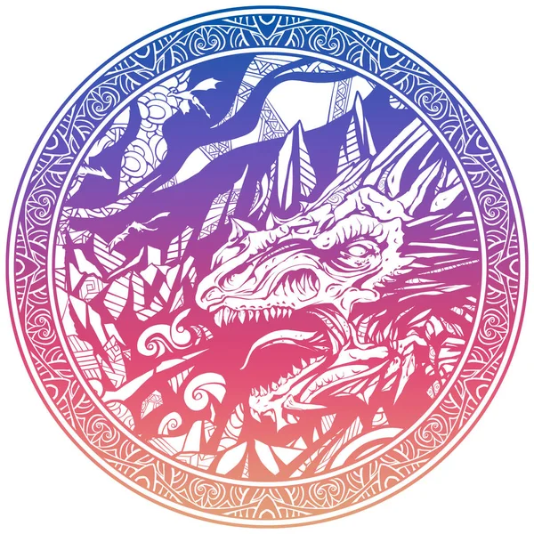 circle with a dragon image