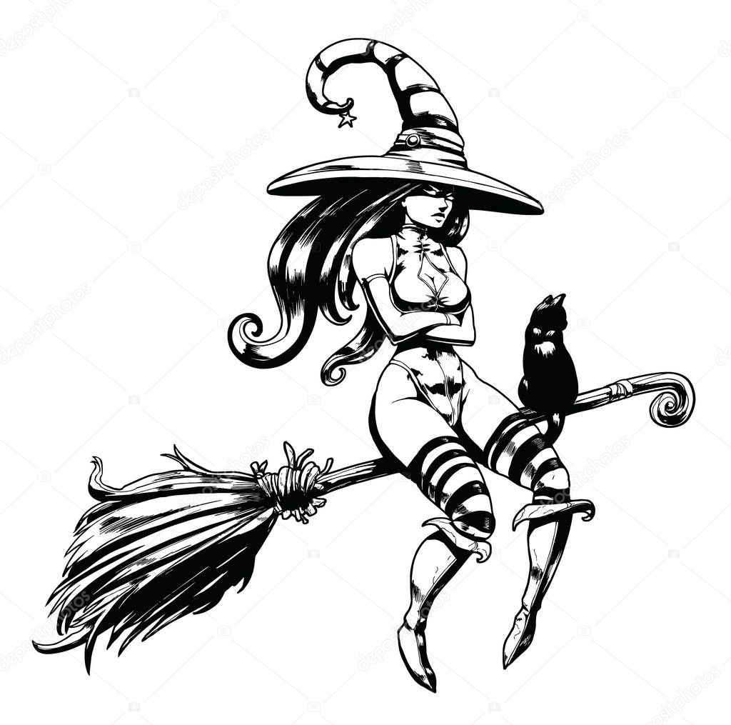 real woman r rated sexy witch on broom in front of moon real woman r rated sexy witch on broom in front of moon