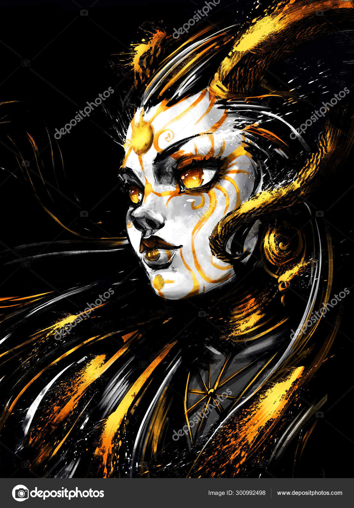 Pretty Young Demoness Big Cartoon Eyes Gold Tattoos Her Face Stock Photo Image By C Warmtail Pretty Young Demoness Big Cartoon Eyes Gold Tattoos Her Face Stock Photo Image By C Warmtail