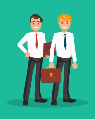 İki başarılı iş adamları beyaz gömlek.