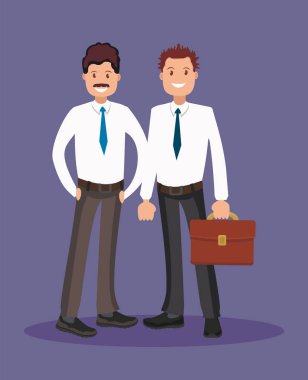 İki başarılı iş adamları beyaz gömlek.