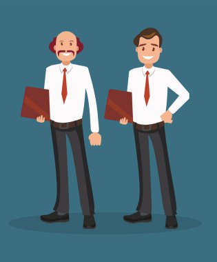 İki başarılı iş adamları beyaz gömlek.