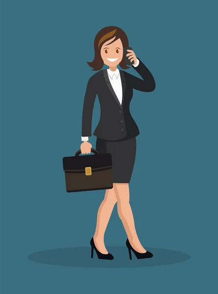 Business woman talking on the phone. — Stock Vector