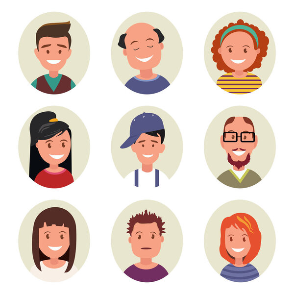 установить аватары счастливых улыбающихся людей
