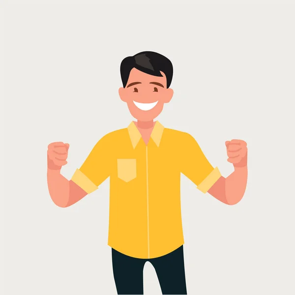 A happy man who has received good news. — Stock Vector