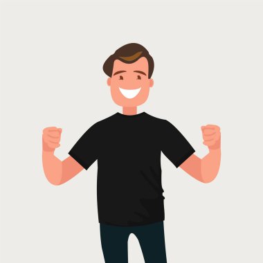 İyi haber aldı mutlu bir adam. Vektör çizim karikatür tarzı