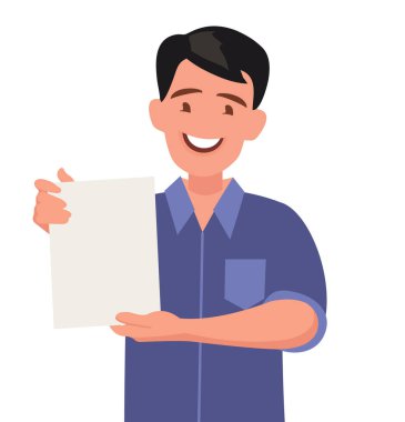 Adam sözleşmeli bir kağıt gösteriyor..