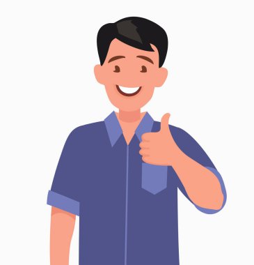 Sakallı mutlu adam baş parmağını kaldırdı. Havalı jest.