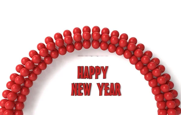 Balões de festa Feliz Ano Novo 3D. Ilustração — Fotografia de Stock