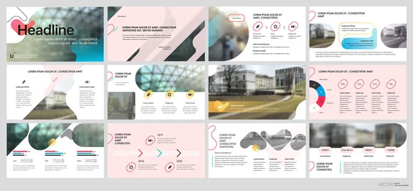 Presentationsmall, röda och rosa infographic-element på vit bakgrund. Vektor bild mall för affärs projekt presentationer och marknadsföring. — Stock vektor