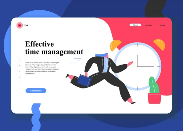 Effective time management. Scene with efficient and effective time management and multitasking at work. Successful organization of their tasks. Flat cartoon vector illustration.