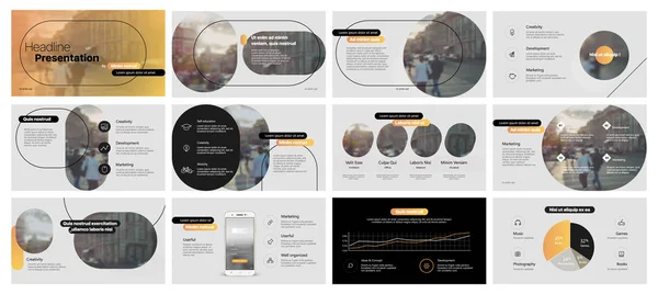Szablon prezentacji, minimalistyczne elementy infografiki na białym tle. Szablon slajdów wektorowych do prezentacji projektów biznesowych i marketingu. — Wektor stockowy
