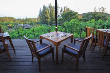 boş akşam Restoran, vintage Restoran, Thai Restaurant.